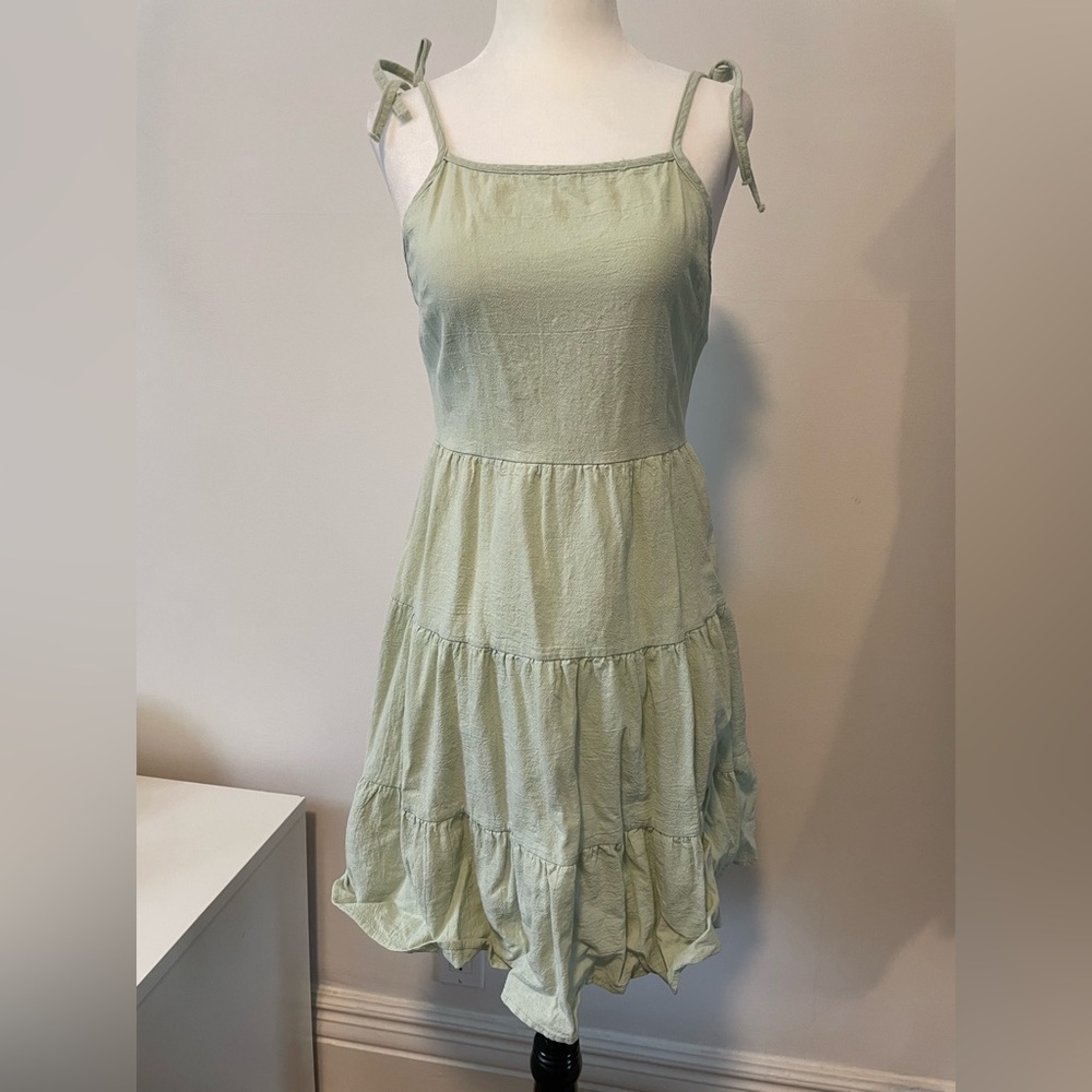 Tiered Green Summer Dress